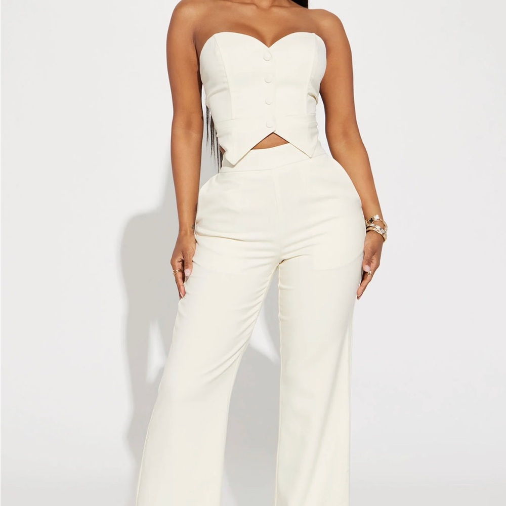 Two Piece Pants Suit | Cream